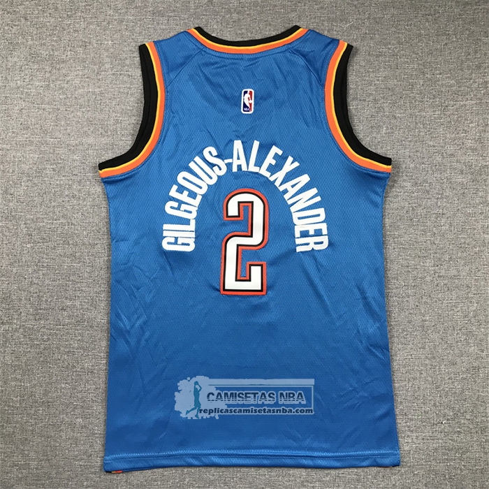 Camiseta Nino Oklahoma City Thunder Shai Gilgeous-Alexander NO 2 Icon Azul